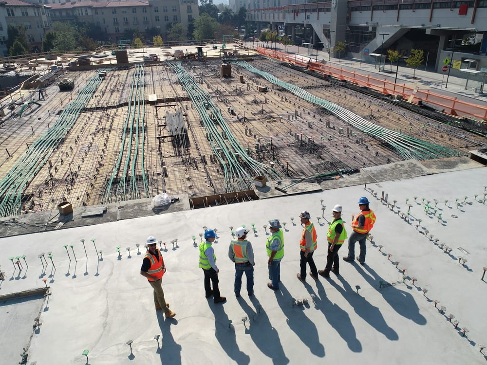 Site team on a floor under construction